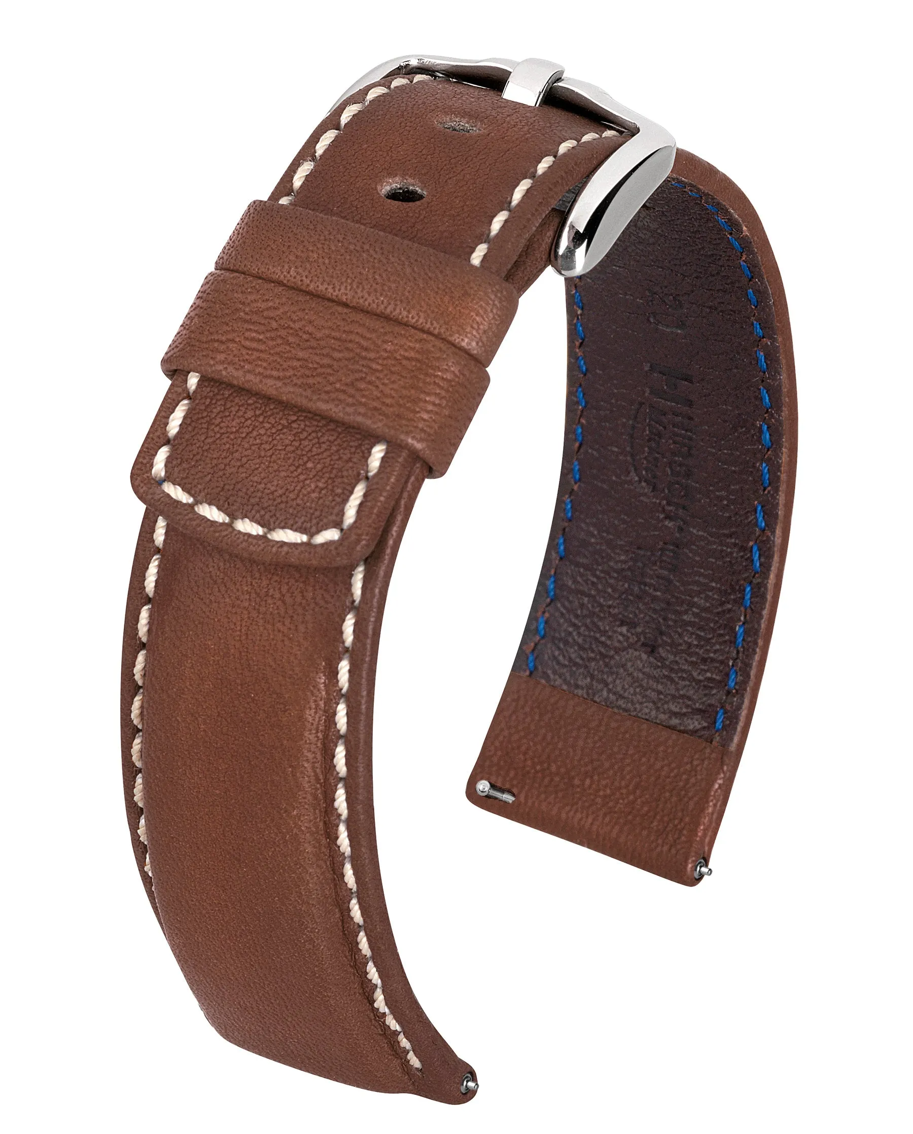 HIRSCH MARINER Water Resistant Saddle Leather Watchband  1450 21