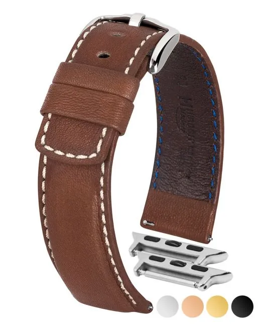 HIRSCH MARINER Water Resistant Saddle Leather Watchband  1450 21