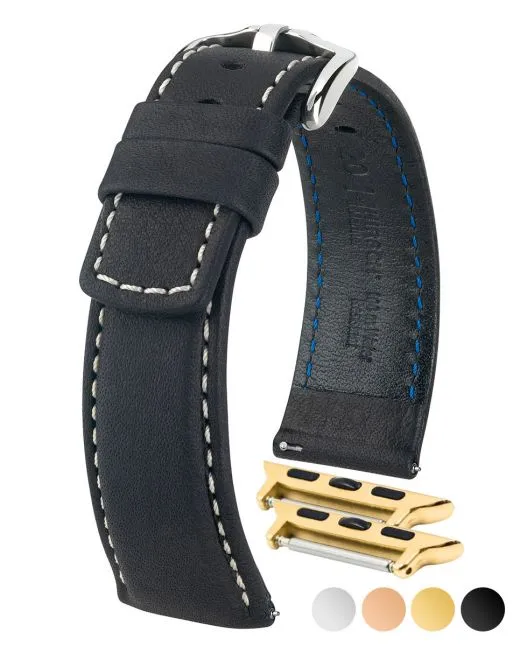 HIRSCH MARINER Water Resistant Saddle Leather Watchband  1450 21