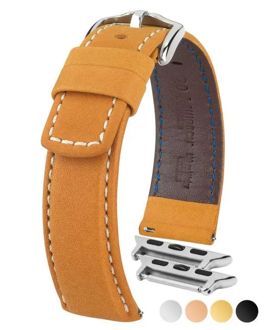 HIRSCH MARINER Water Resistant Saddle Leather Watchband  1450 21