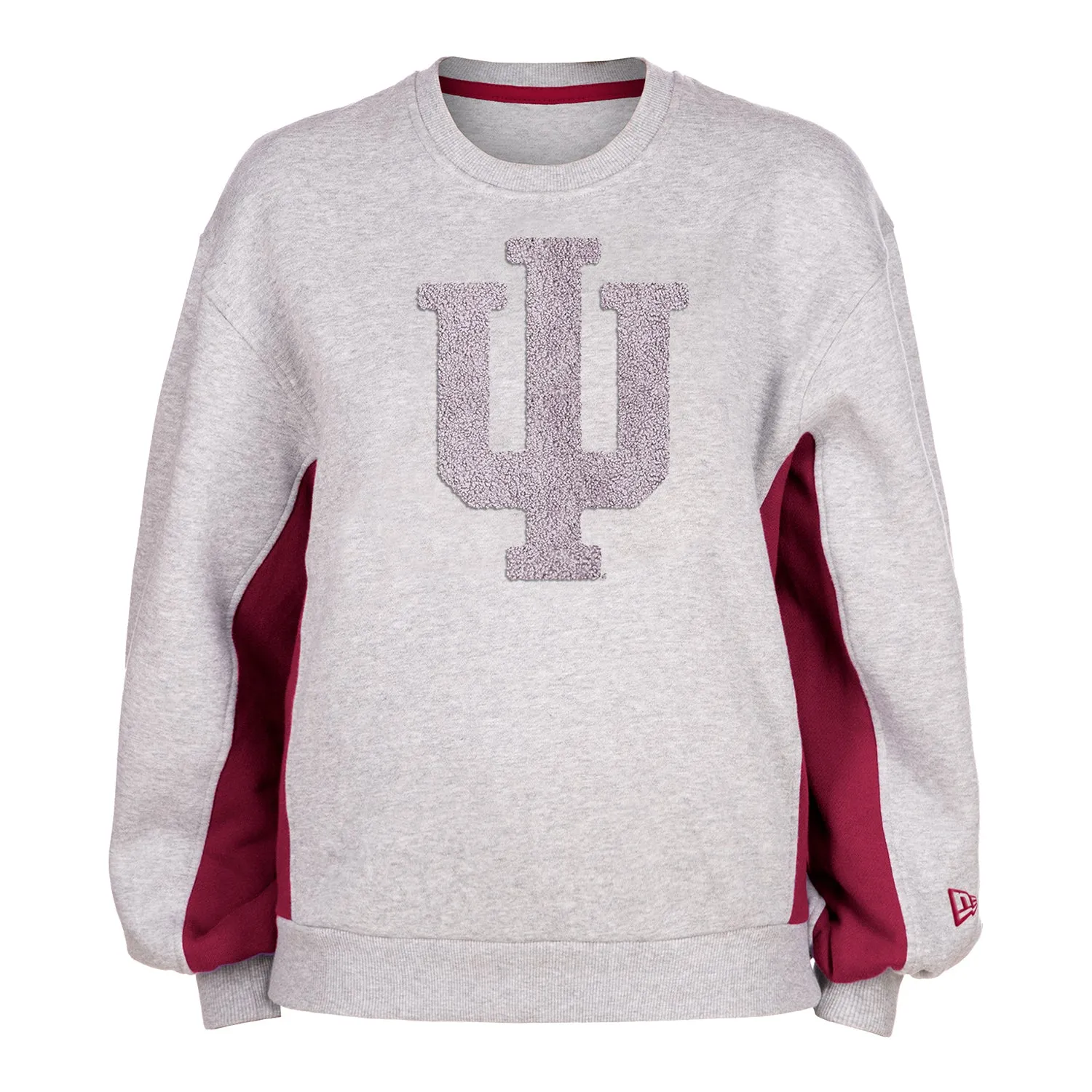 Ladies Indiana Hoosiers Balloon Sleeve Grey Crew Neck Sweatshirt