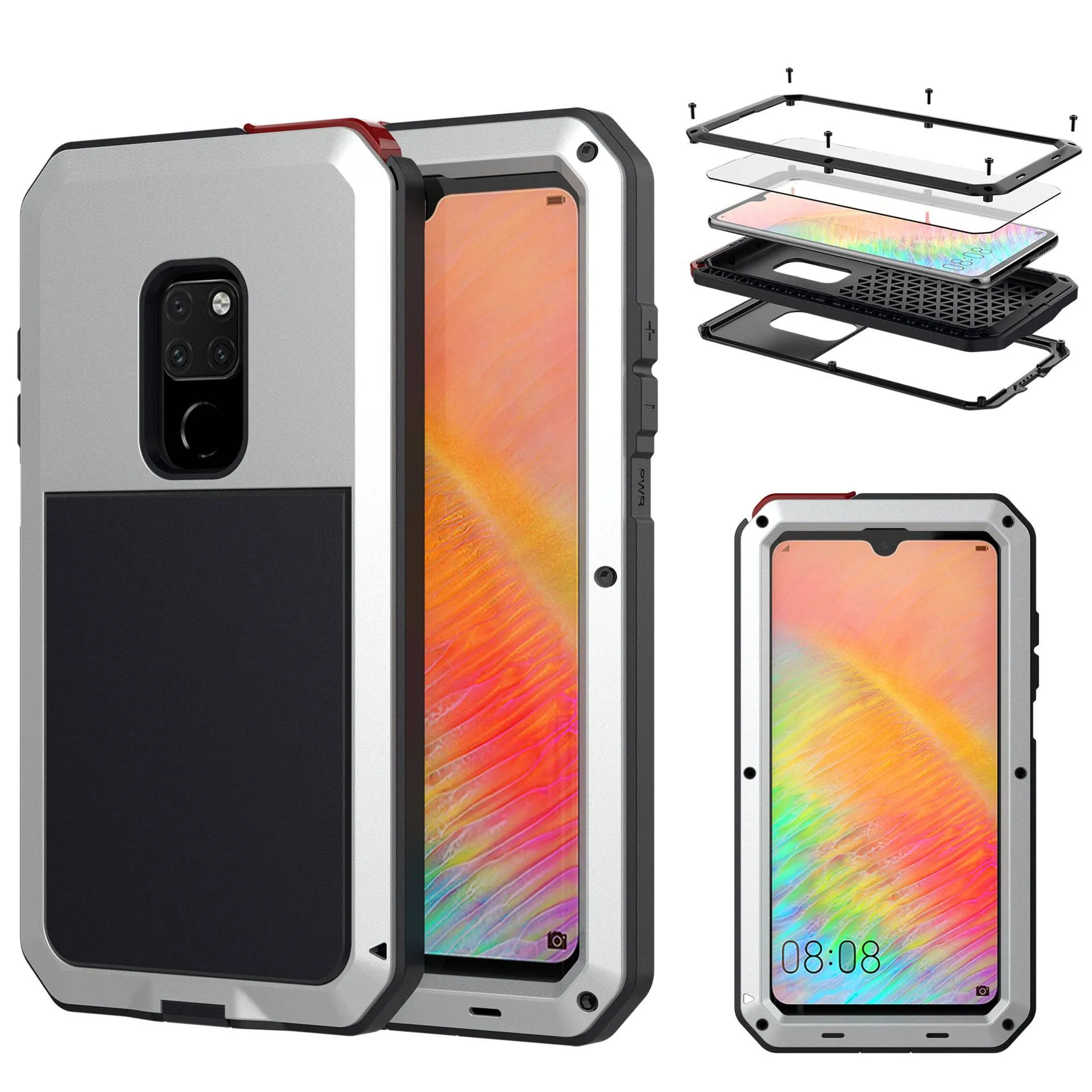 Luxury Doom Armor Waterproof Metal Aluminum Case For Huawei