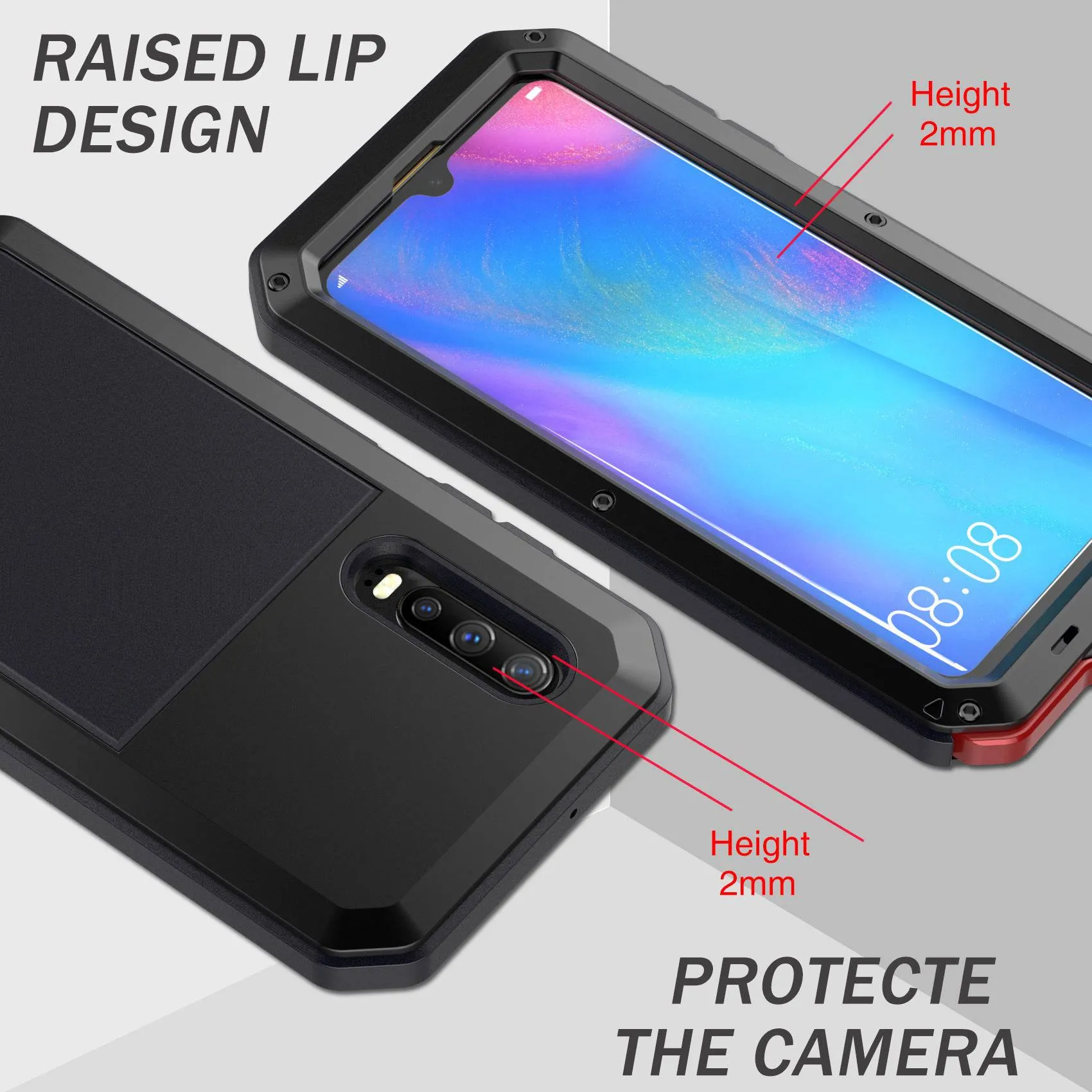 Luxury Doom Armor Waterproof Metal Aluminum Case For Huawei