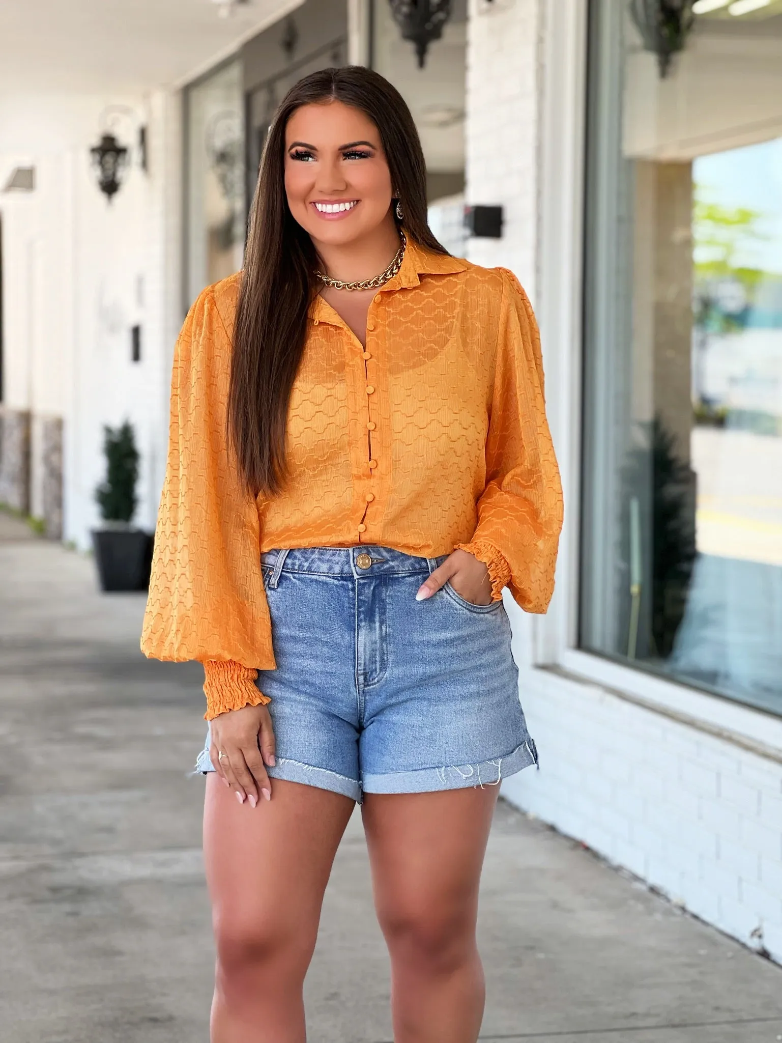 Melina Shirt- Orange- FINAL SALE