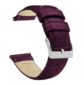 Merlot Alligator Grain Leather Watch Band