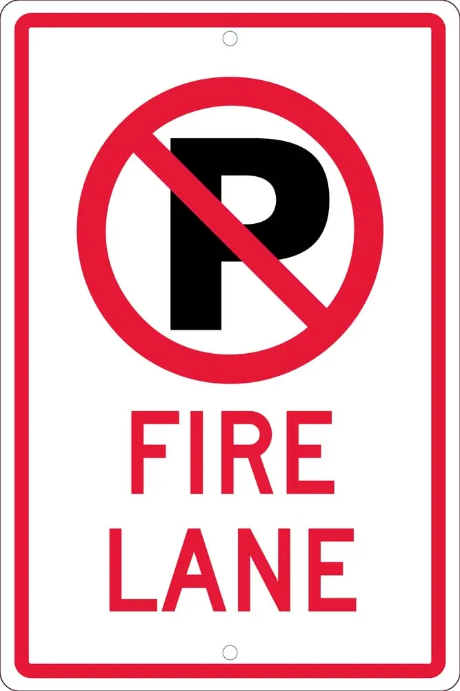 (No Parking Graphic)Fire Lane, 18X12, .063 Alum Sign - TM0101H