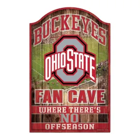 Ohio State Buckeyes Fan Cave Wood Sign 11"X17"