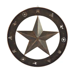 "Barn Star" Rustic Metal Wall Art - 15" Round