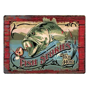 "Fish Stories" Tin Sign