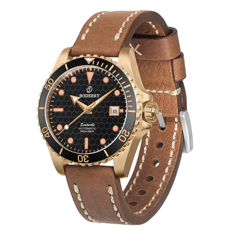 SEATURTLE.OCEAN(BRONZE) - Automatic Bronze Diver Watch | Black