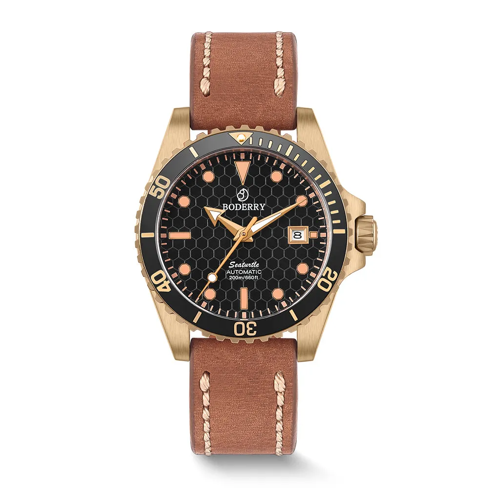 SEATURTLE.OCEAN(BRONZE) - Automatic Bronze Diver Watch | Black