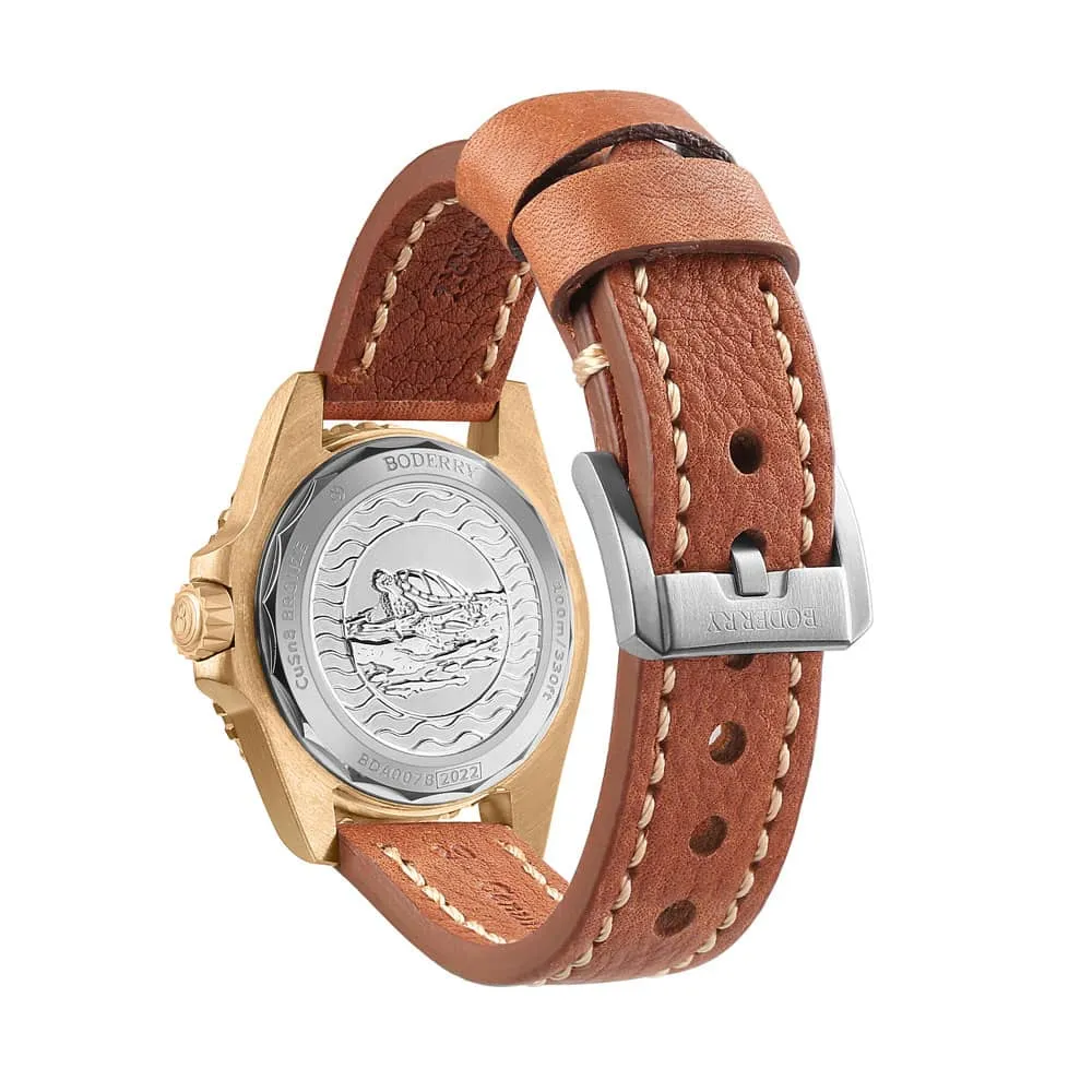 SEATURTLE.OCEAN(BRONZE) - Automatic Bronze Diver Watch | Red