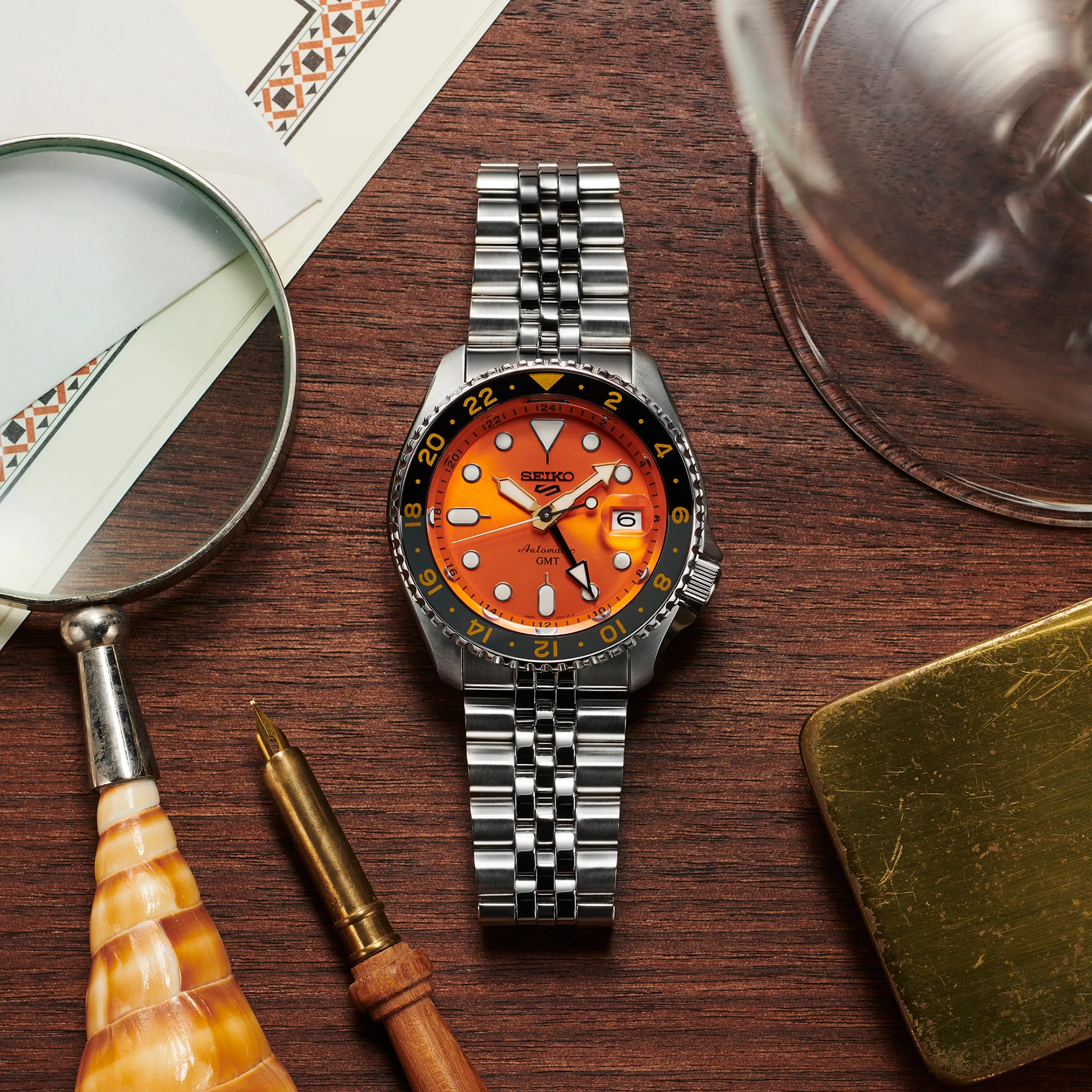 Seiko 5 Sports SKX Sports Style GMT Series Orange Dial