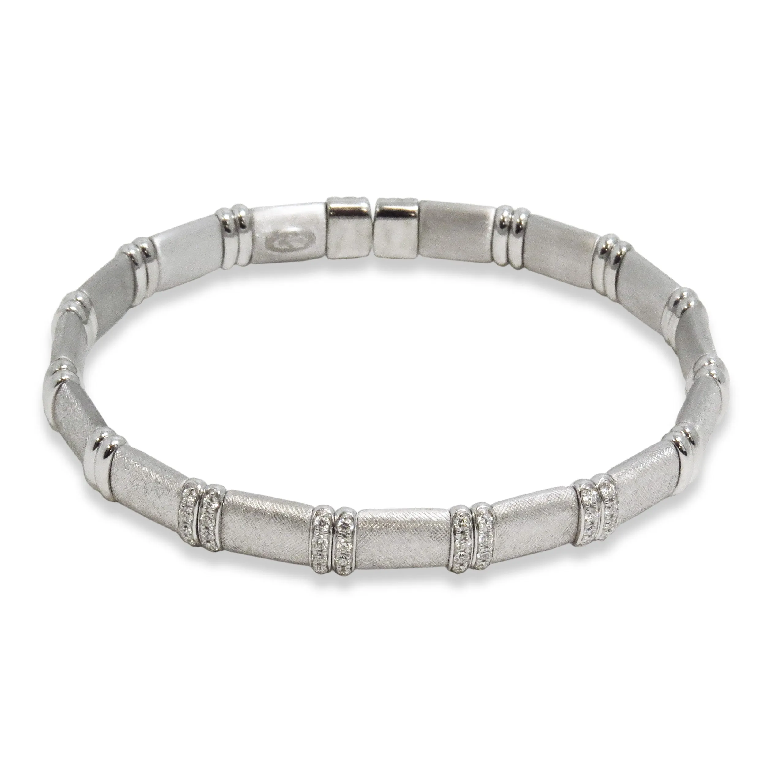 Silver and Diamond Bangle Bracelet