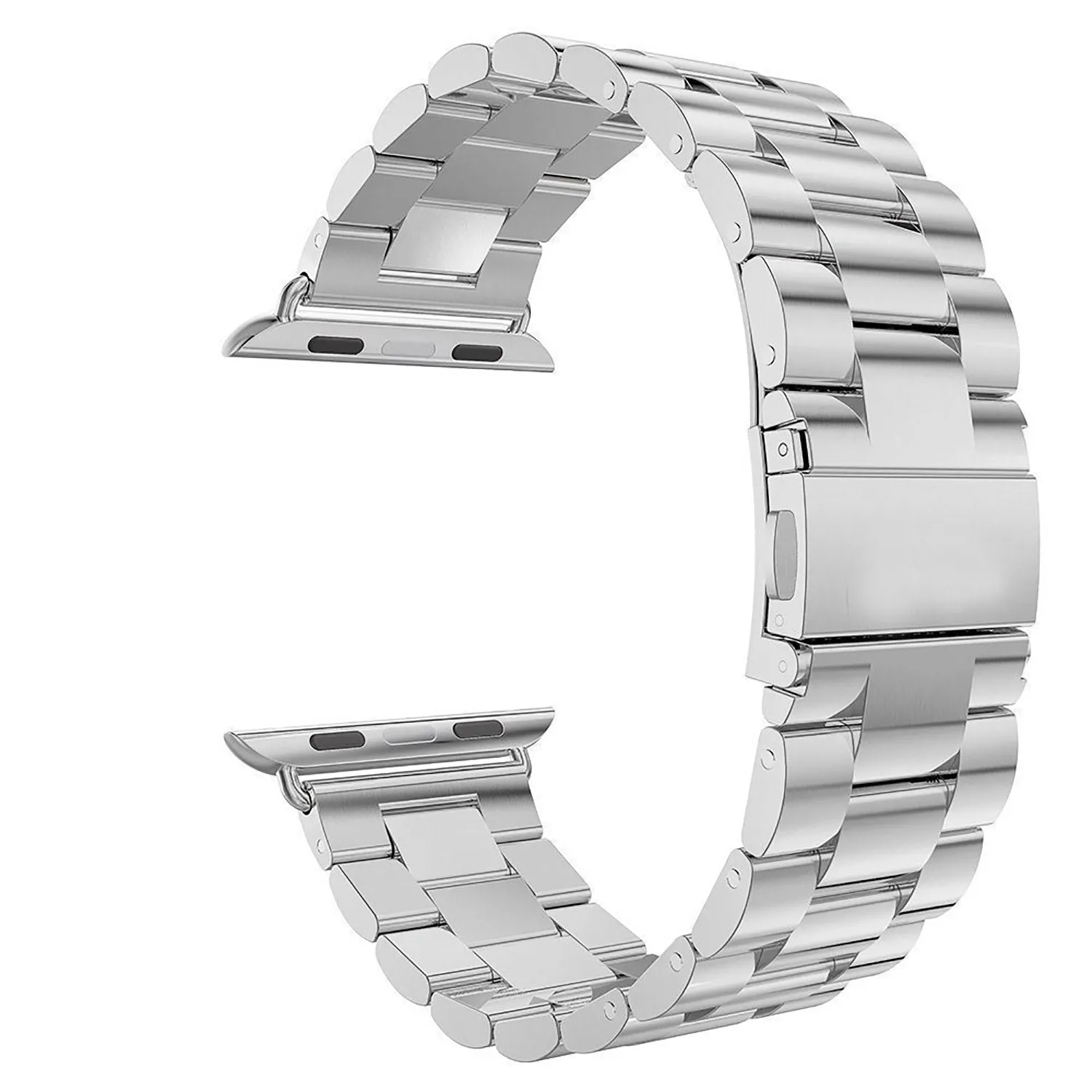 Stainless Steel Linked Watchband Compatible For Use With The Apple Watch® (series 1-10)