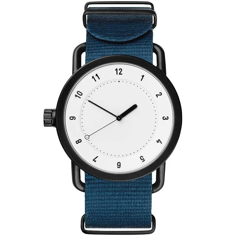 TID No.1 White Dial / Navy Leather Strap / Black Buckle