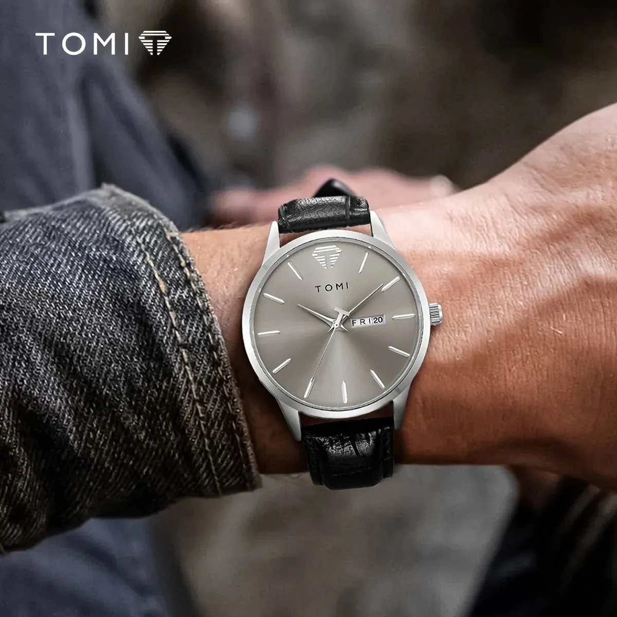 TOMI T-045 Day Date Quartz Wrist Watch For Men