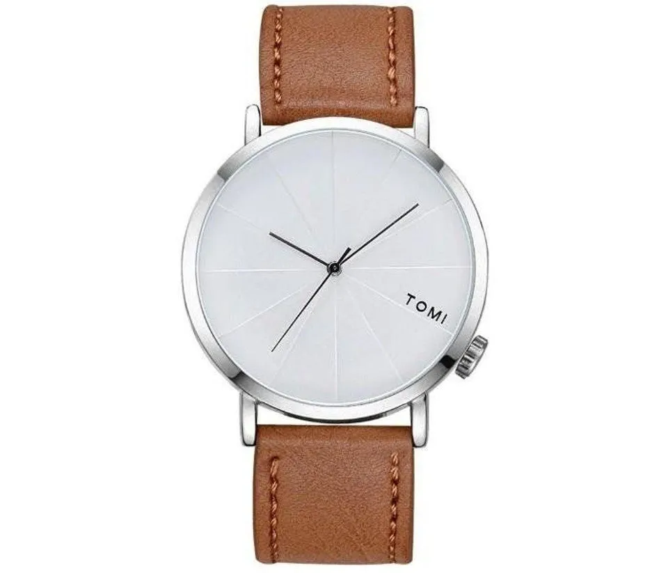 TOMI T-082 Round Dial Quartz Slim Dial Watch