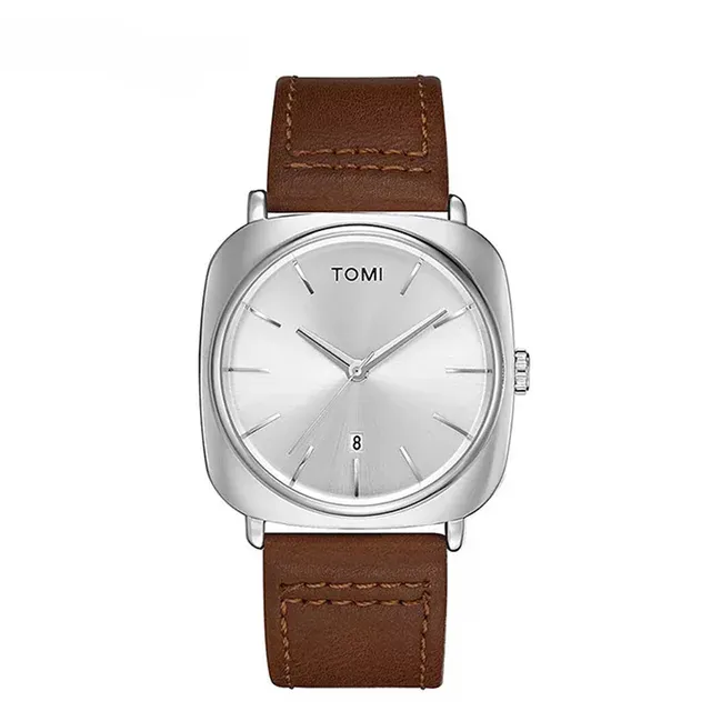 TOMI T-084 Men's Watch Quartz Date Leather Strap