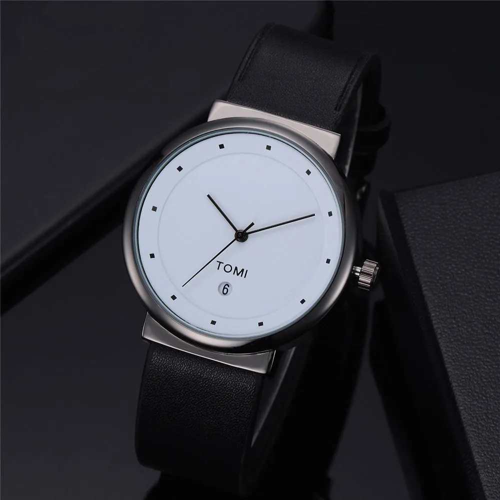 TOMI T-091 Men's Watch Round Dial Date Quartz