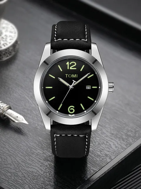 TOMI T-095 Luxury Watch Luminous Dial Quartz Date