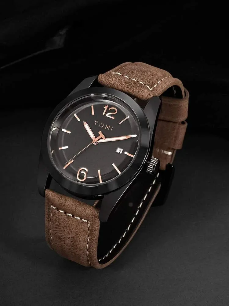 TOMI T-095 Luxury Watch Luminous Dial Quartz Date