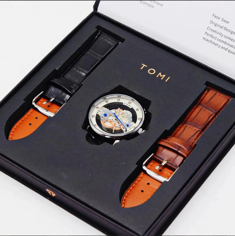 TOMI T-102 Face Gear Dual Strap Watch