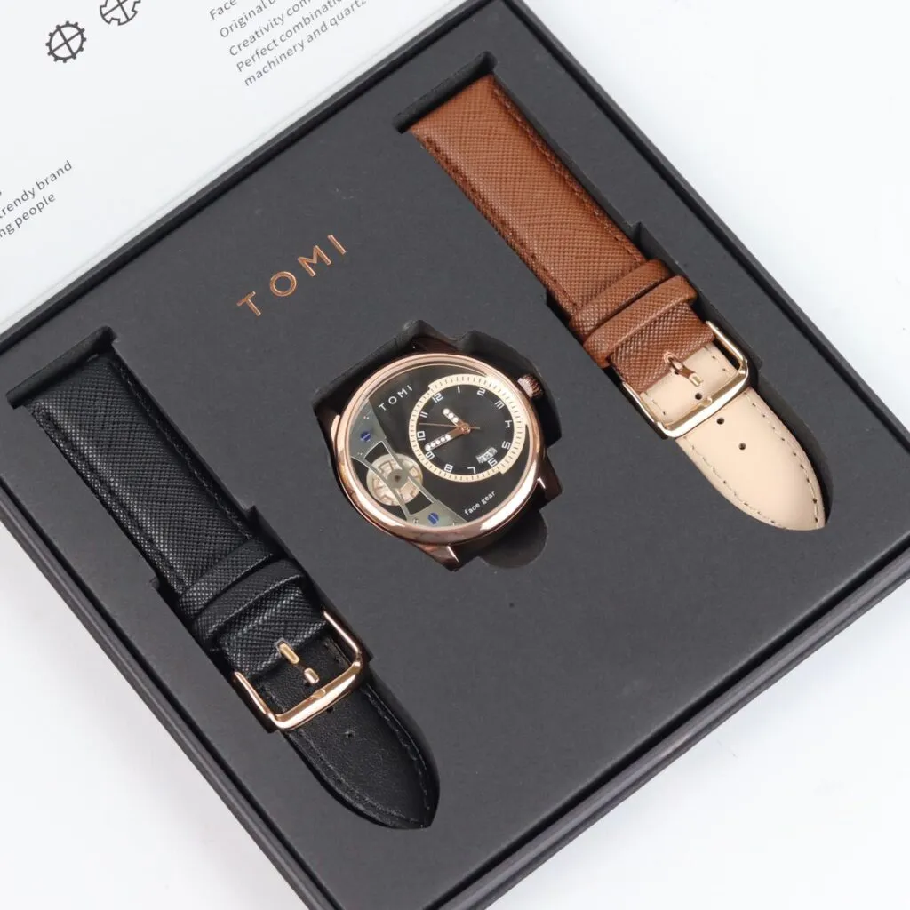 TOMI T-105 Face Gear Dual Strap Luxury Watch