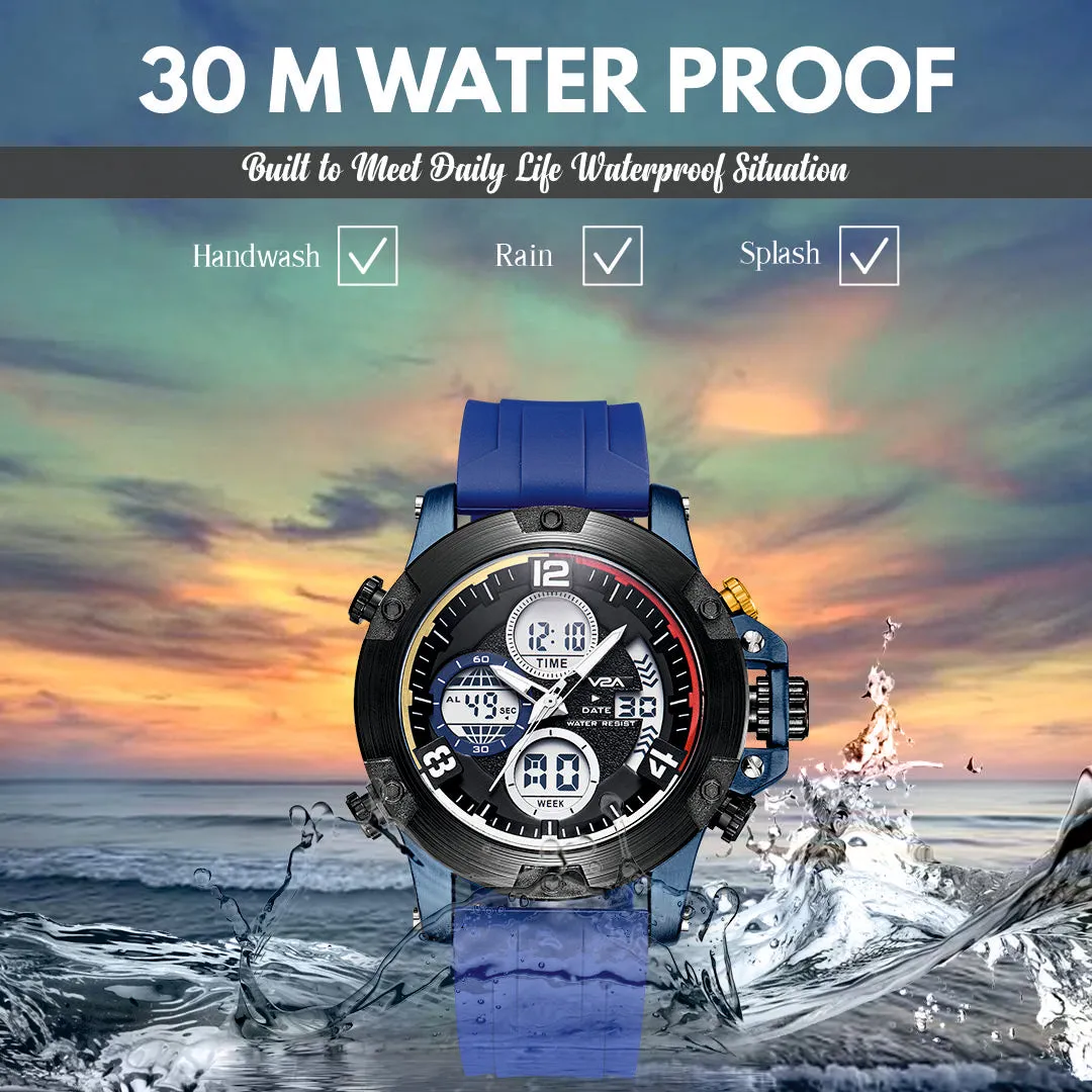 V2A Adventure Alloy Case Red Silicon Band Analog Digital Sports Watch for Men Latest Men’s Watch | Gifts for Men | Gift for Brother | Gift for Husband | Birthday Gifts