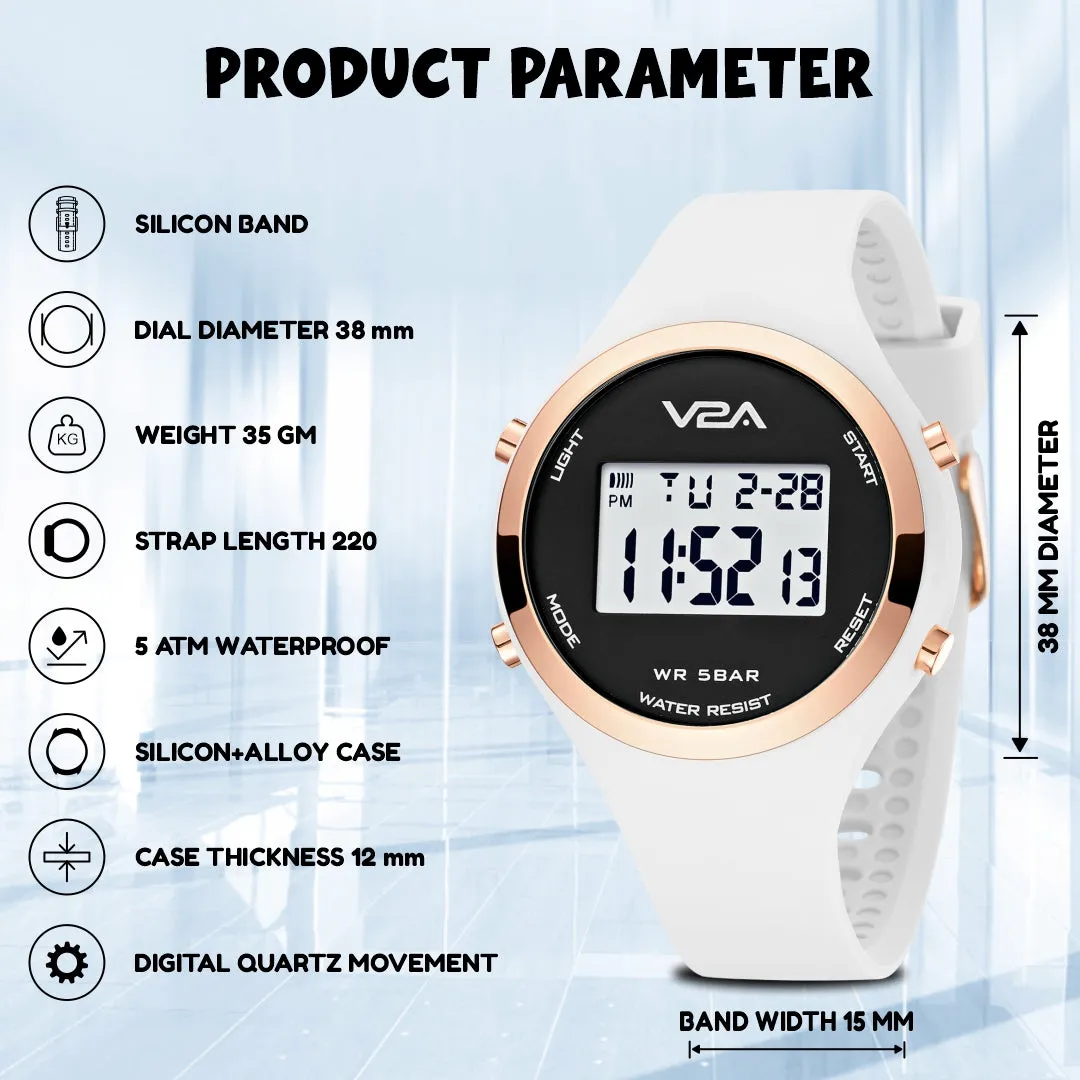 V2A Analog Digital Waterproof Fashion Sports Watch with Backlight Alarm Stopwatch for Women and Girls