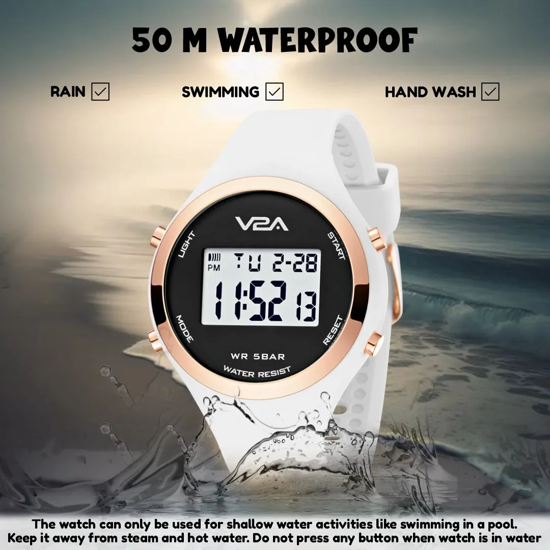 V2A Analog Digital Waterproof Fashion Sports Watch with Backlight Alarm Stopwatch for Women and Girls