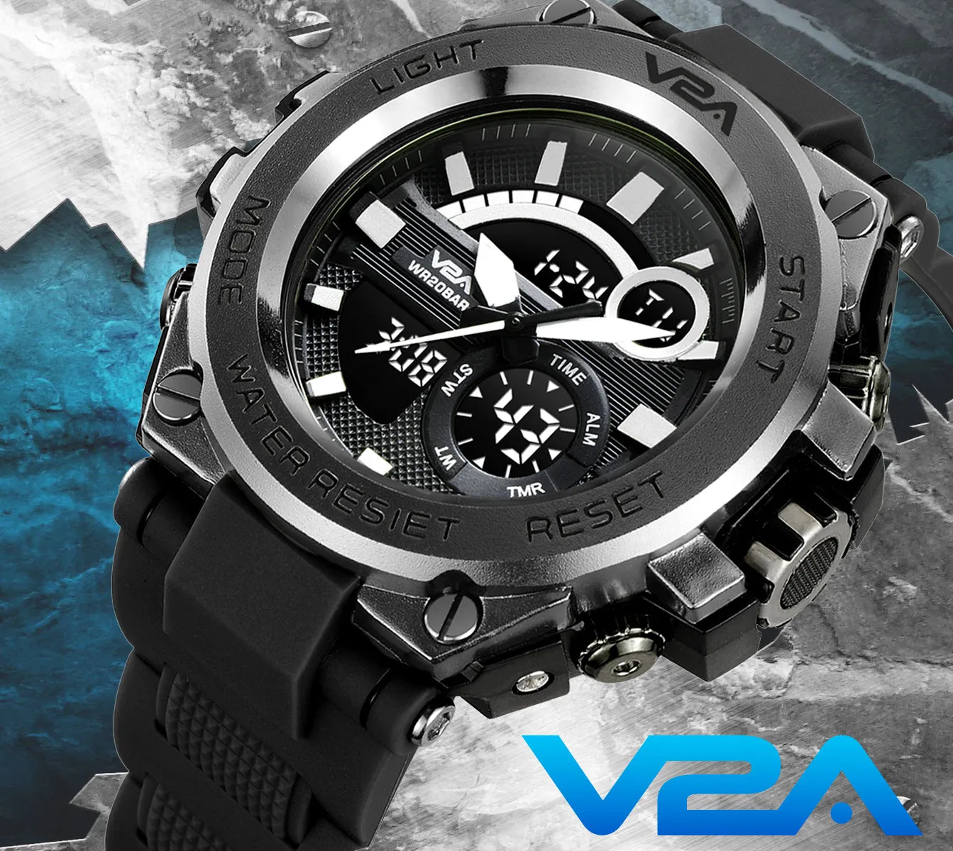 V2A Chronograph Analogue And Digital Sports Watch For Men and Boys