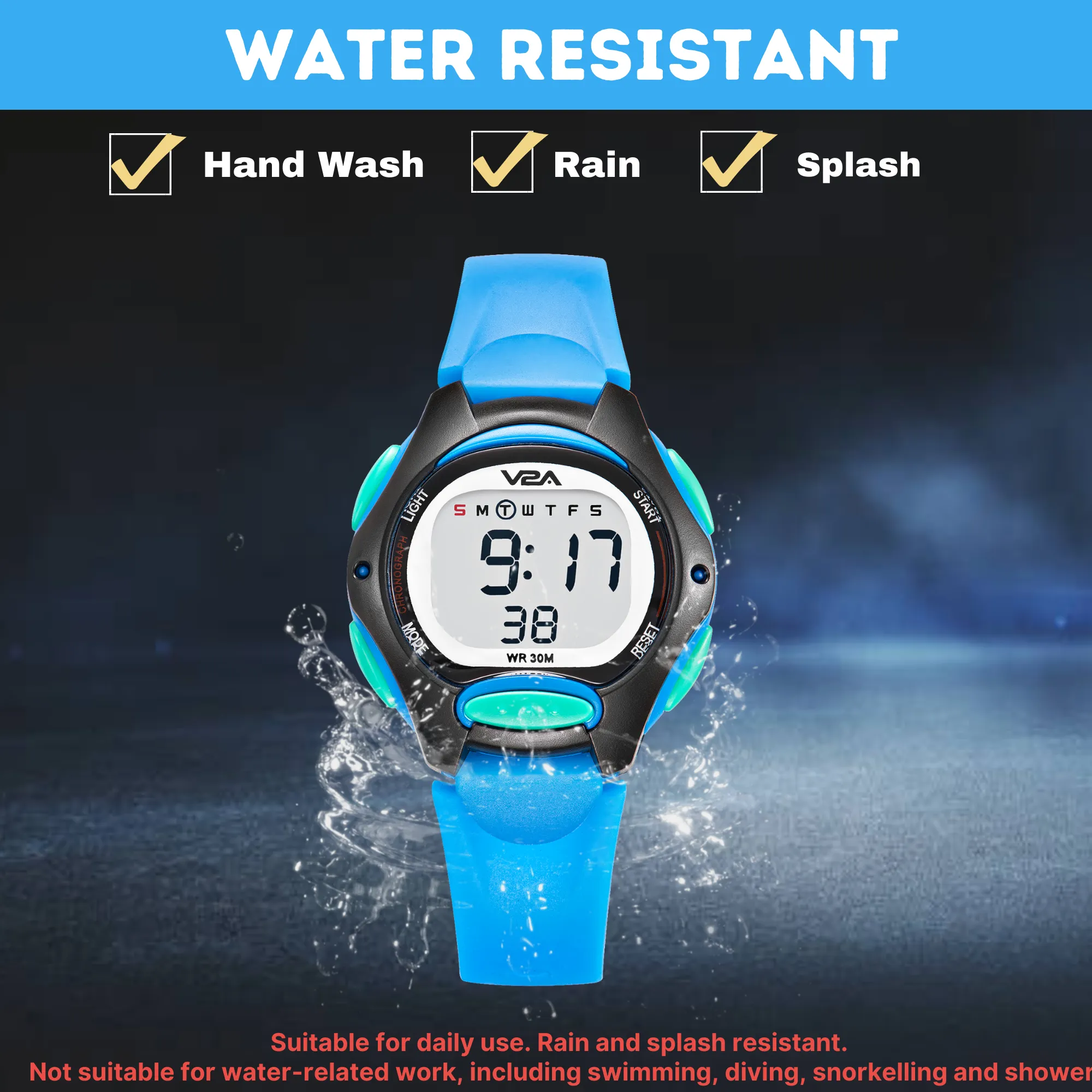 V2A Digital Watch for Boys – Kids Between 3 to 10 Years of Age Multi-Functional 30 M Waterproof Digital Sports Watches for Boys| Watch for Kids Age 3 5 6 7 8