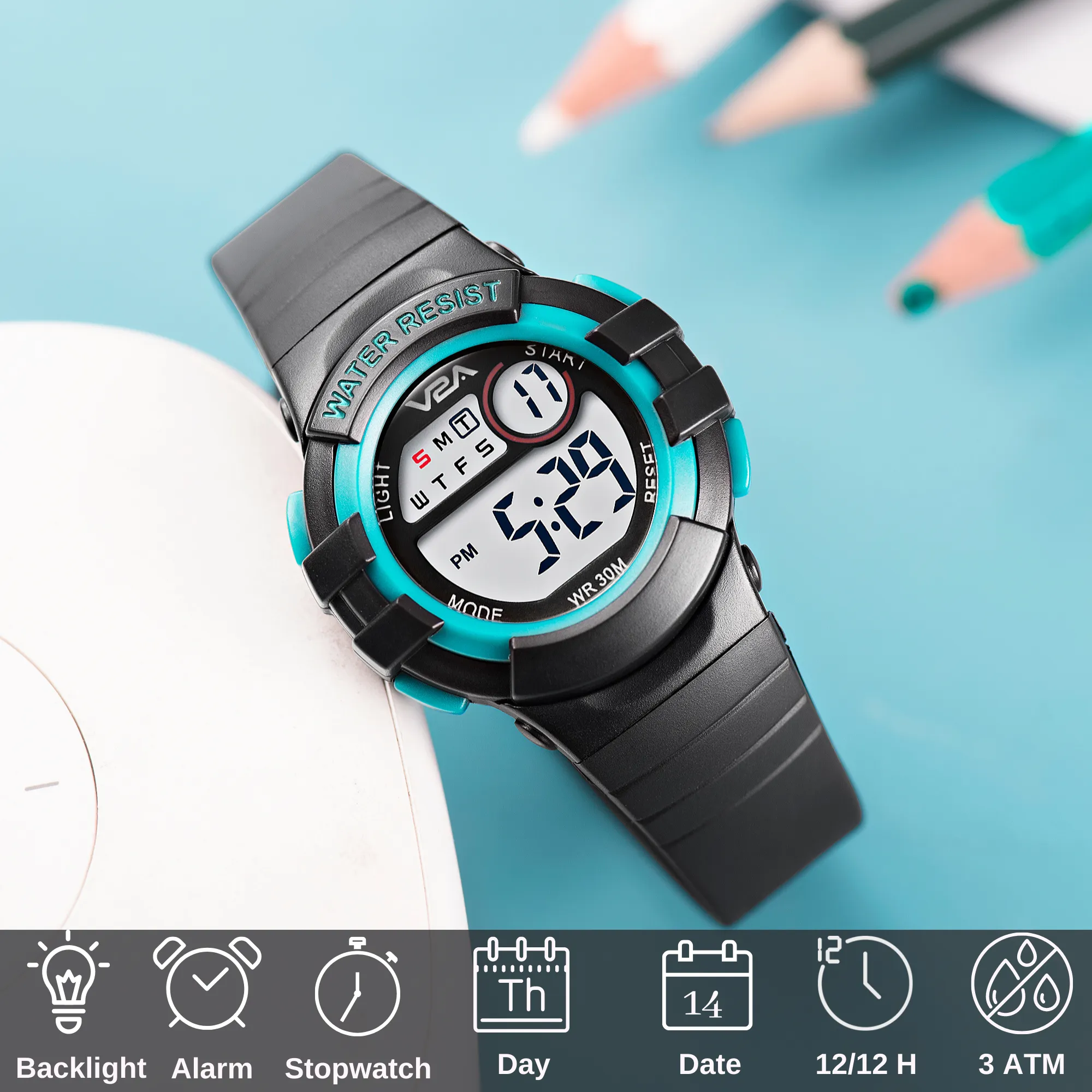 V2A Digital Watch for Boys – Kids Between 3 to 10 Years of Age Multi-Functional 30 M Waterproof Digital Sports Watches for Boys| Watch for Kids Age 3 5 6 7 8