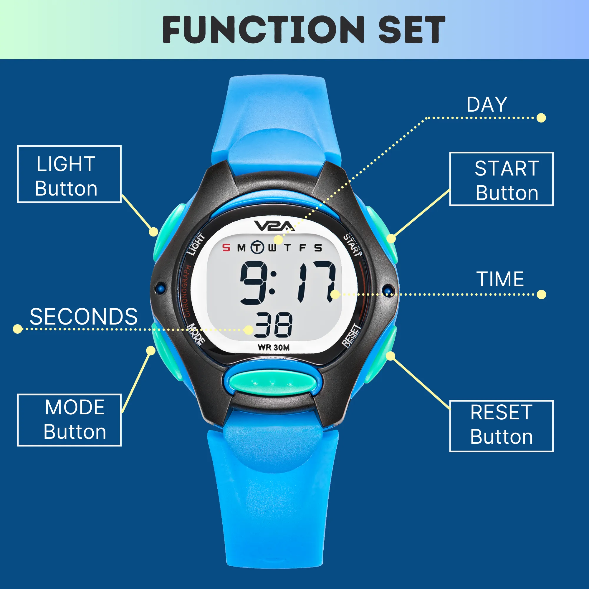 V2A Digital Watch for Boys – Kids Between 3 to 10 Years of Age Multi-Functional 30 M Waterproof Digital Sports Watches for Boys| Watch for Kids Age 3 5 6 7 8