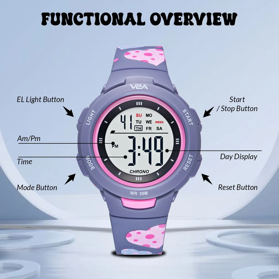 V2A Digital Watch Kids Watch Unisex-Child Between 4 to 13 Years of Age Multi-Functional 30 M Waterproof Digital Sports Watches for Kids | Digital Watch for Kids