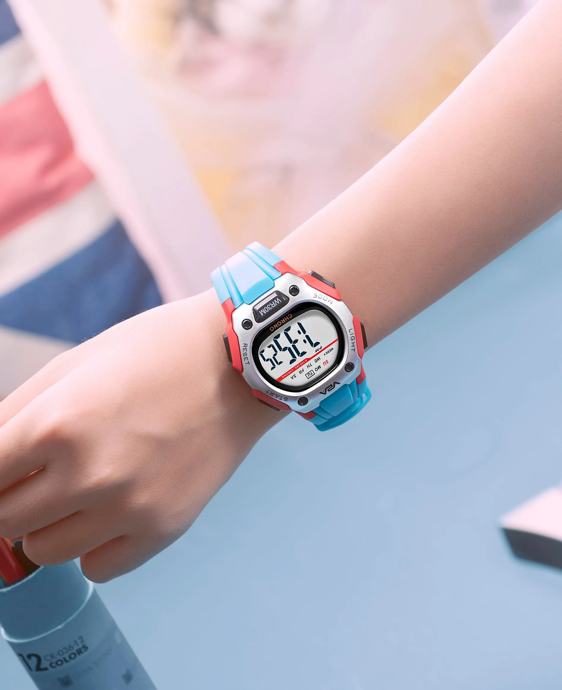 V2A Digital Water Resistant Kids Blue and Orange Sports Watch for Boys | Watch for Kids Boys | Kids Watches for Boys | Watches for Kids boy