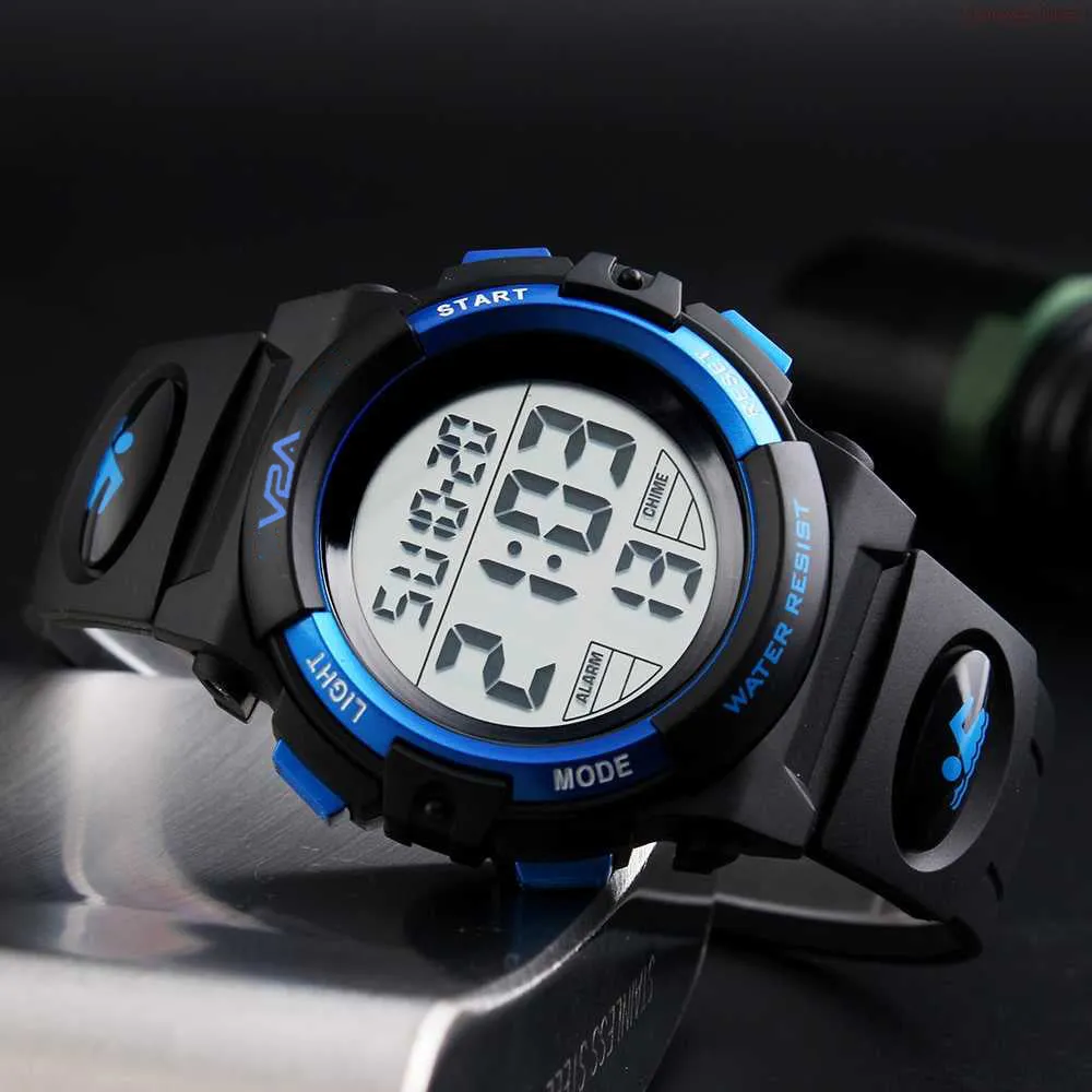 V2A Kids LED 5ATM Waterproof Digital Sports Casual Watch For Boys And Girls