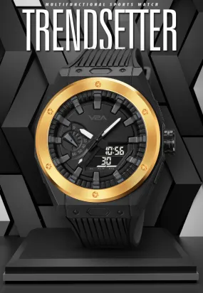 V2A Mens Watch Dual-Display Alloy Screw Bazel 50m Waterproof Watch Fashion Multifunctional Sports Watches for Men | Gift for Men