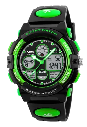 V2A Watch for Boys Age 7 and above Analogue-Digital Shock Resistant Alarm Calender Water Proof Sports Watch for Boys Age 7 to 16 Years