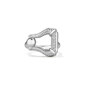 Vienna Stirrup Ring with Diamonds